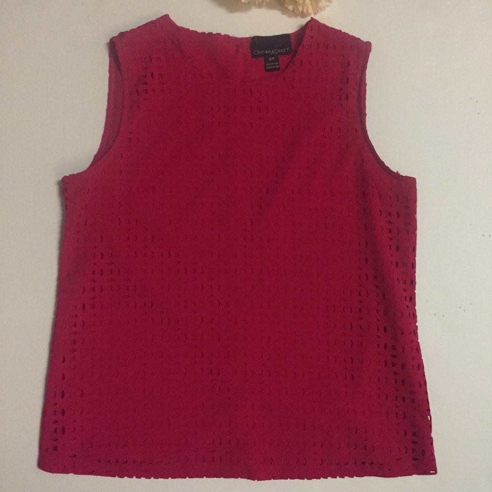 Cynthia Rowley Sleeveless Laser Cut Top